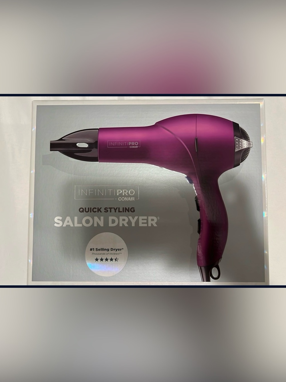 NIB InfinitiPro by Conair Salon Performance Hair Dryer - Magenta Pink / Purple